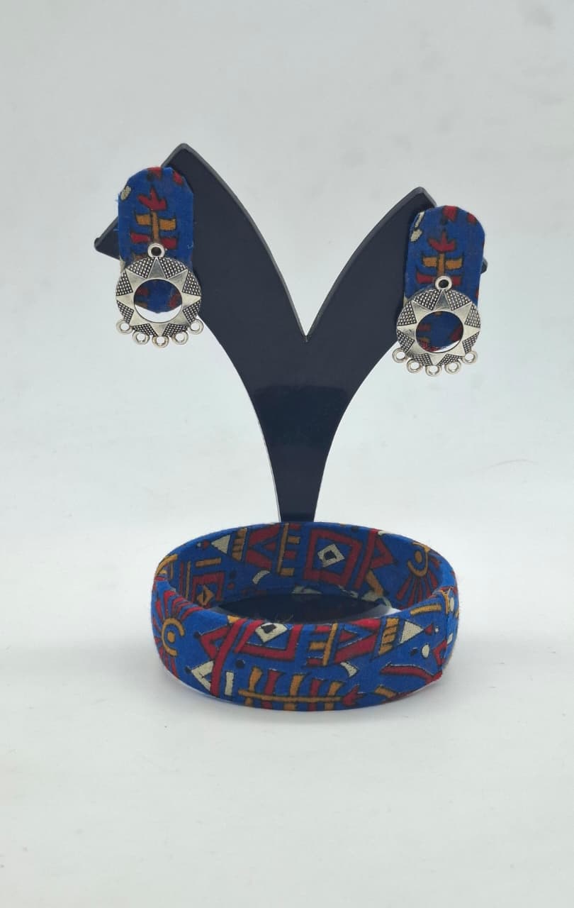 Fabric Bangle & Earing Set