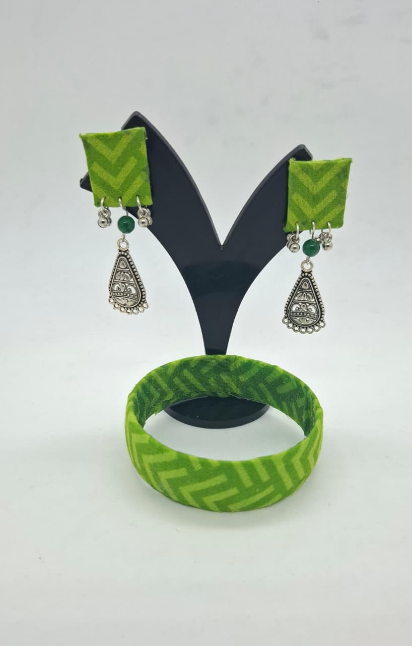 Fabric Bangle & Earing Set