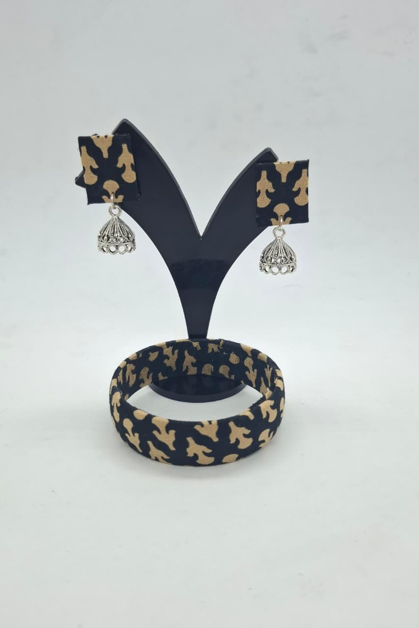 Fabric Bangle & Earing Set