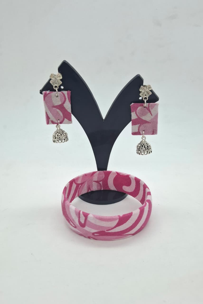 Fabric Bangle & Earing Set