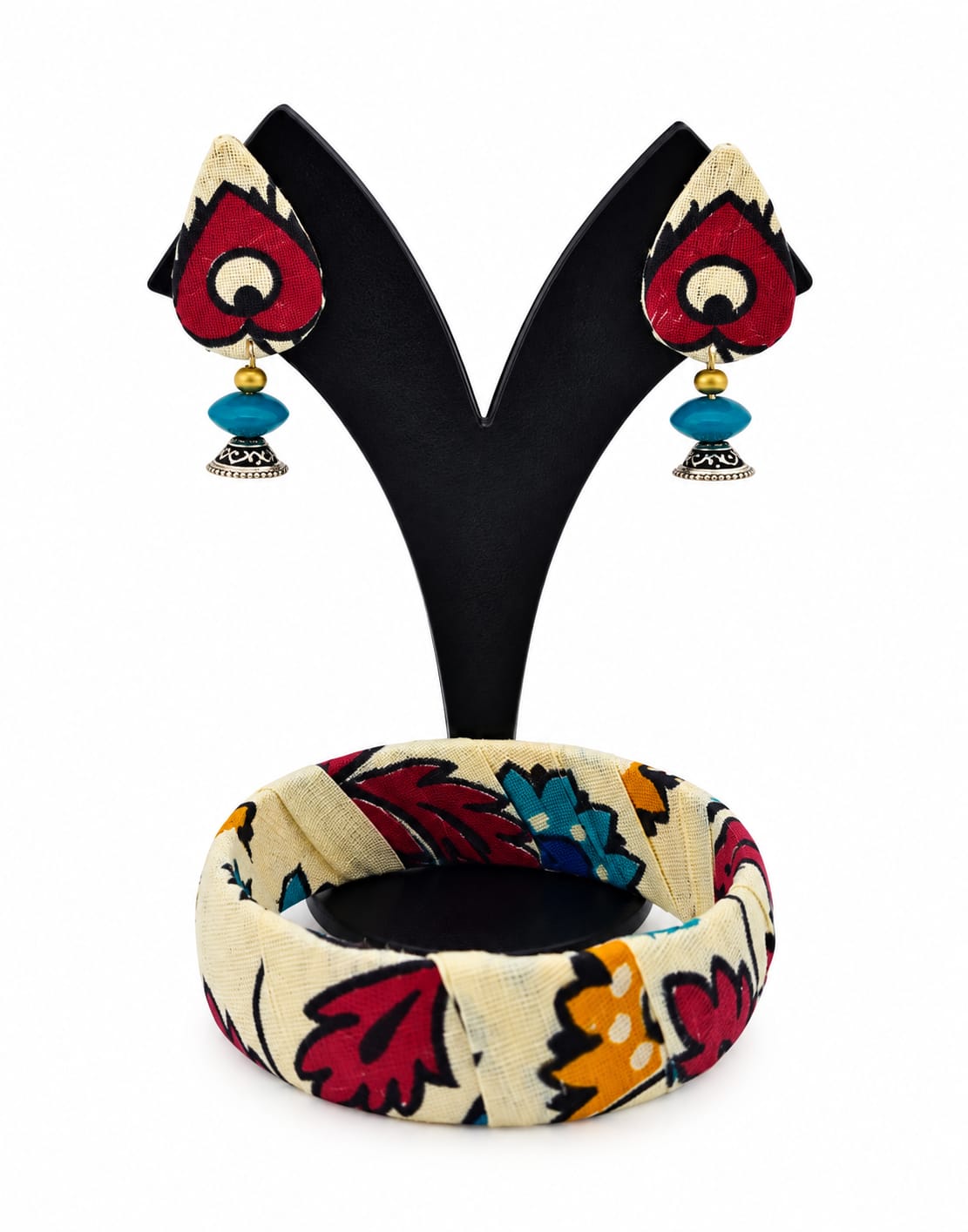 Fabric Bangle & Earing Set
