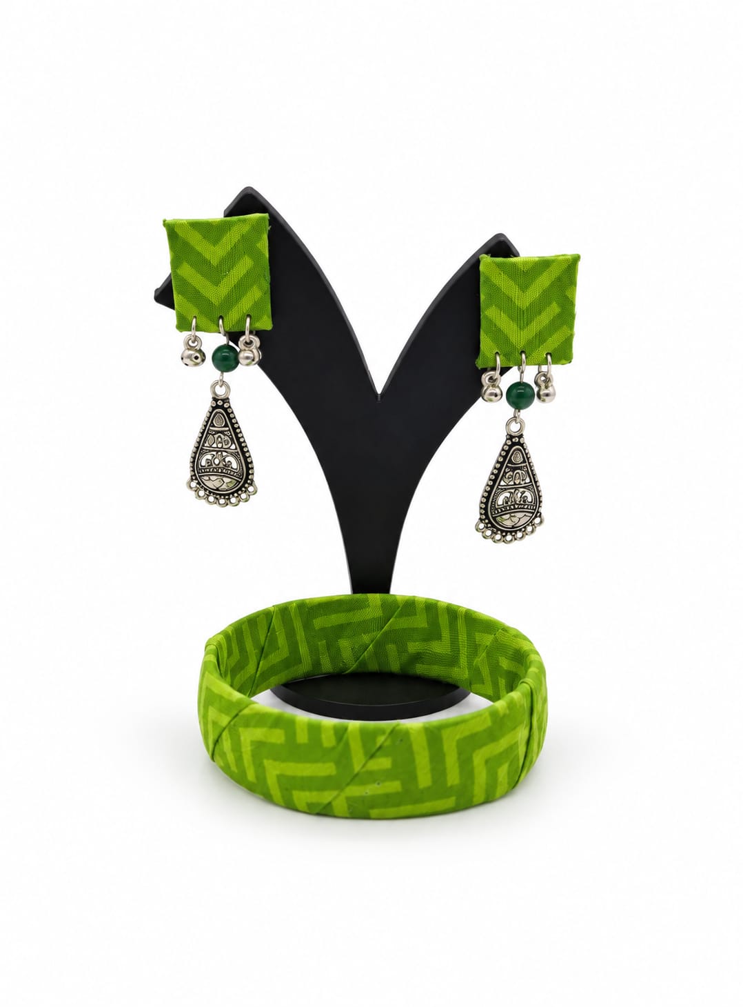 Fabric Bangle & Earing Set