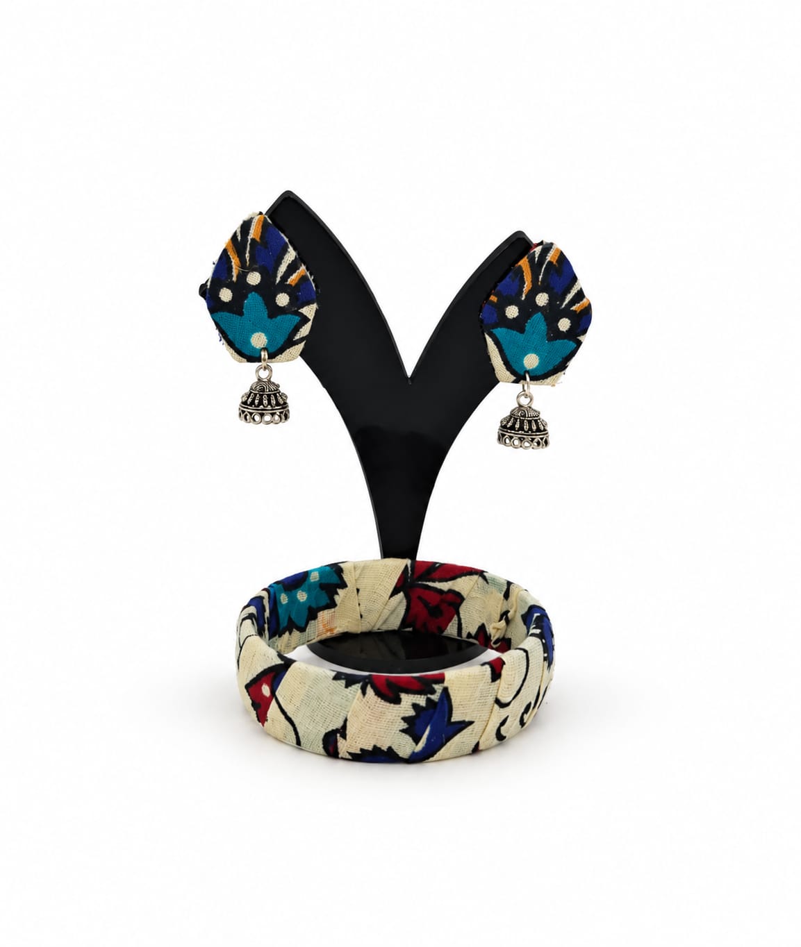 Fabric Bangle & Earing Set