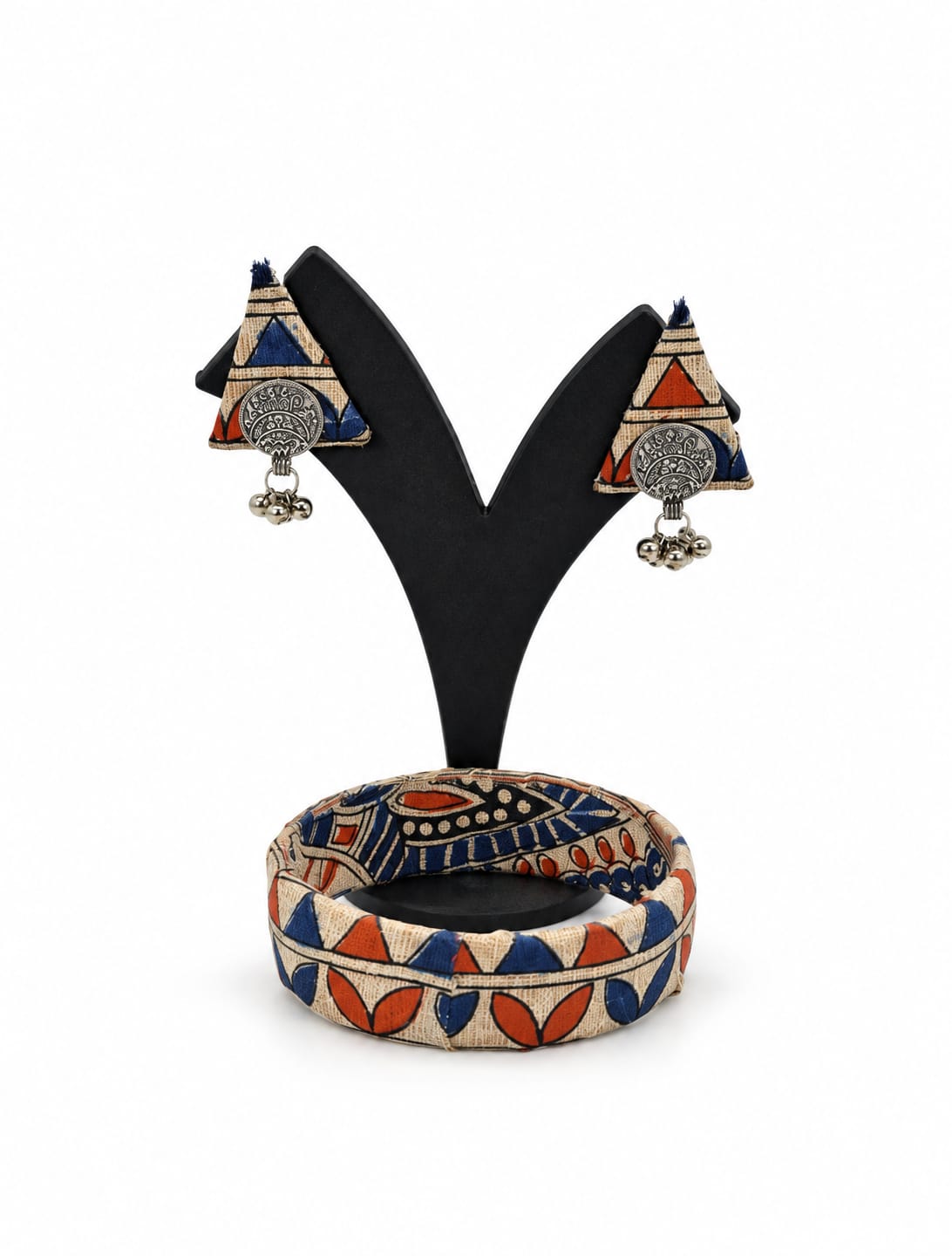 Fabric Bangle & Earing Set