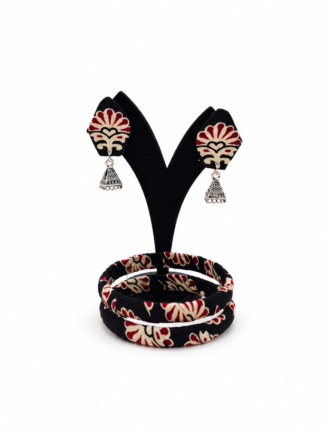 Fabric Bangle & Earing Set