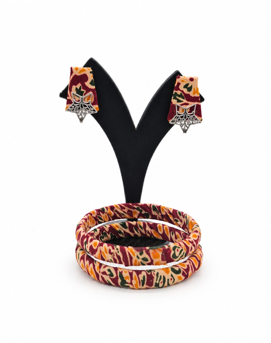 Fabric Bangle & Earing Set