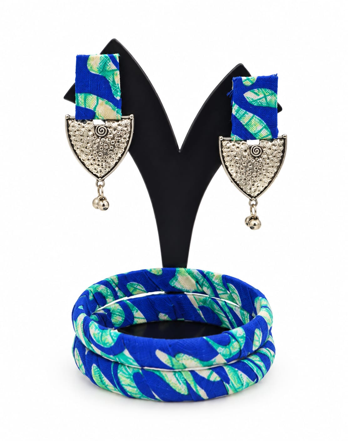 Fabric Bangle & Earing Set