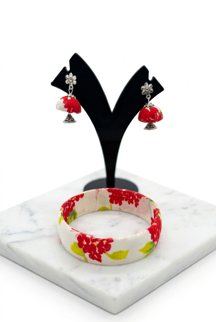 Fabric Bangles n Earing Collection
